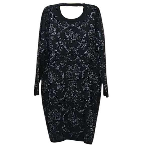 Torrid Black Mini Jacquard Bodycon Dress NWT Sizes: 2XL, 3XL - Picture 4 of 15